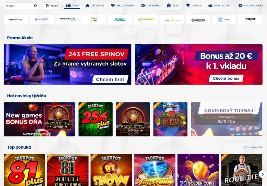 Tipos Casino ponuka hier