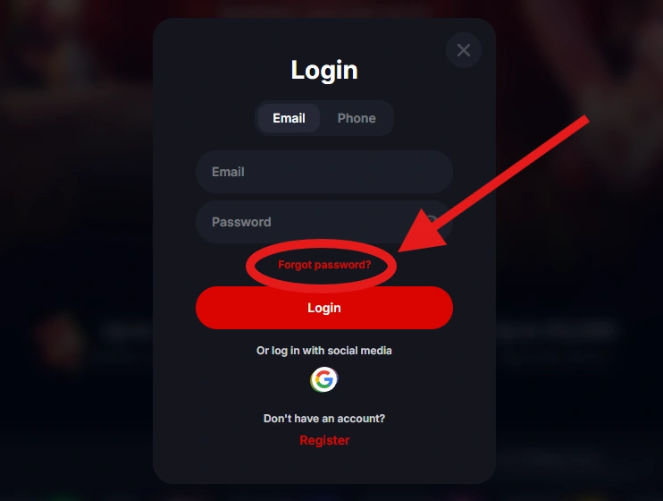 Yep Casino obnova hesla