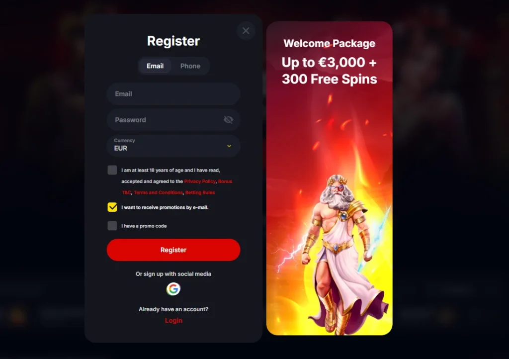 Yep Casino registrácia