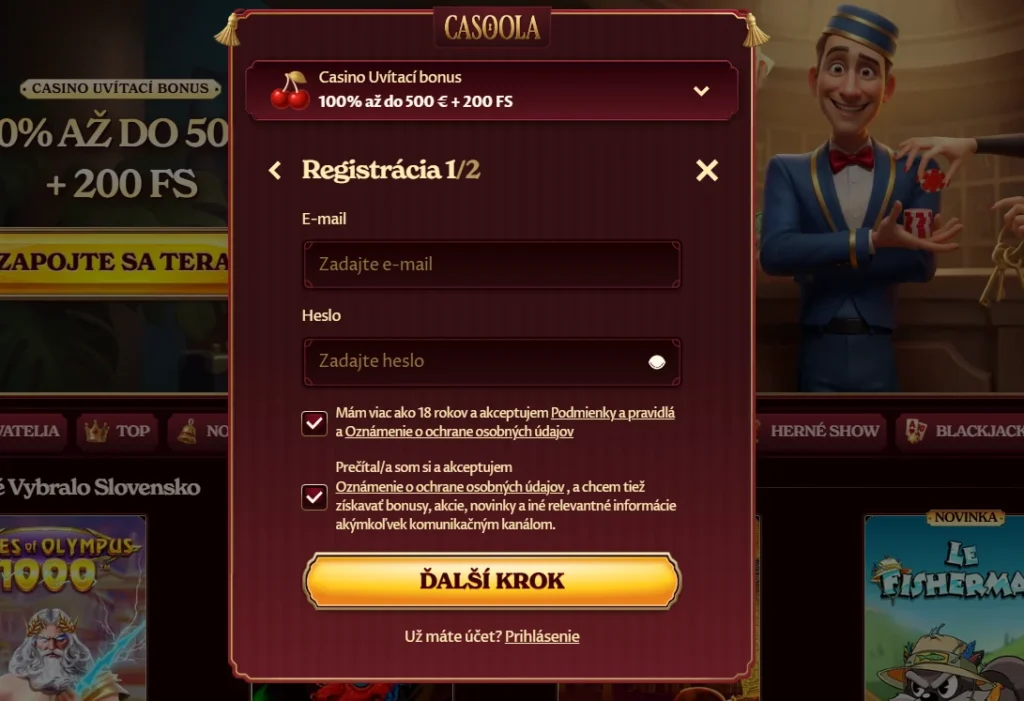 Casoola Casino registrácia