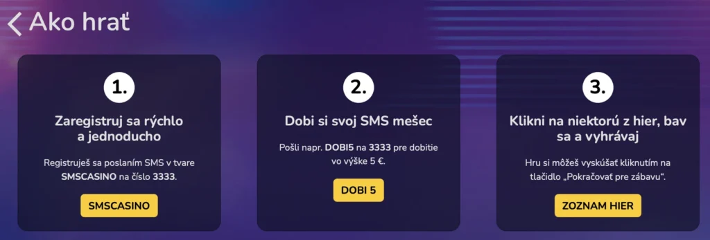 sms tipos casino ako hrať