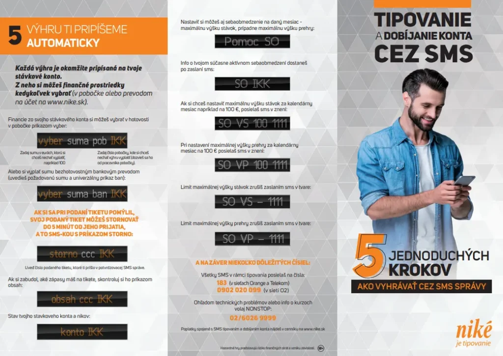 Niké SMS vklad a tipovanie 2