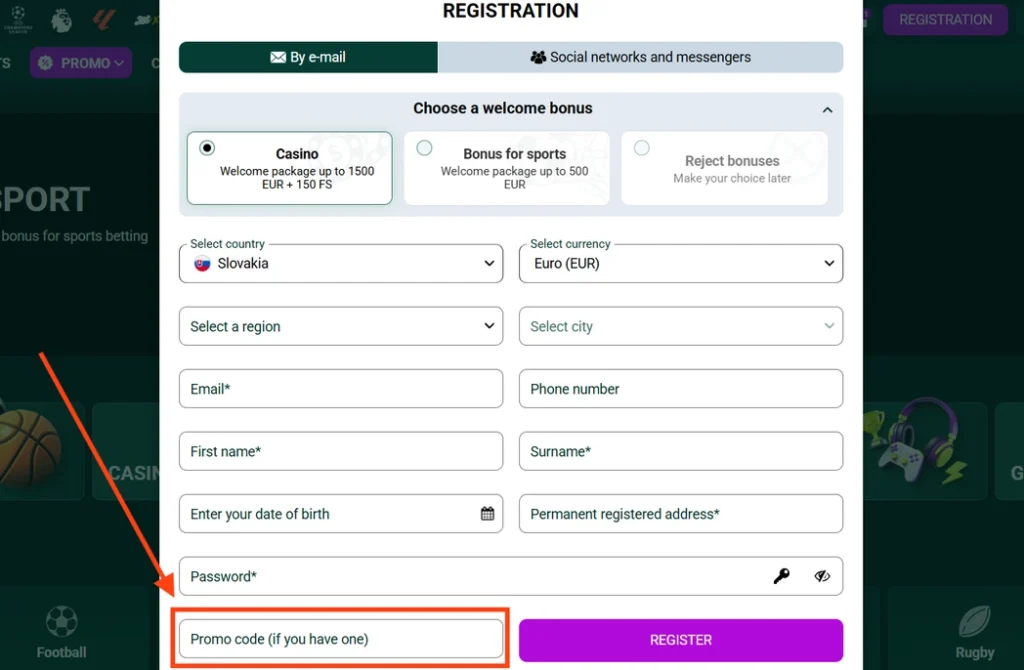 Ako aktivovať SpinBetter Casino no deposit bonus promo kód