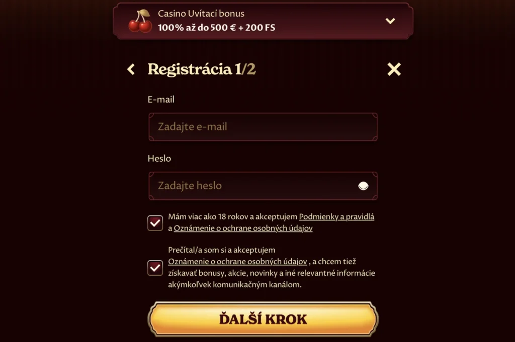 Registrácia v Casoola Casino pre získanie uvítacieho bonusu