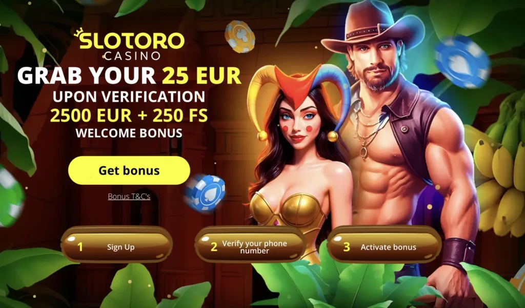 Slotoro Casino no deposit bonus