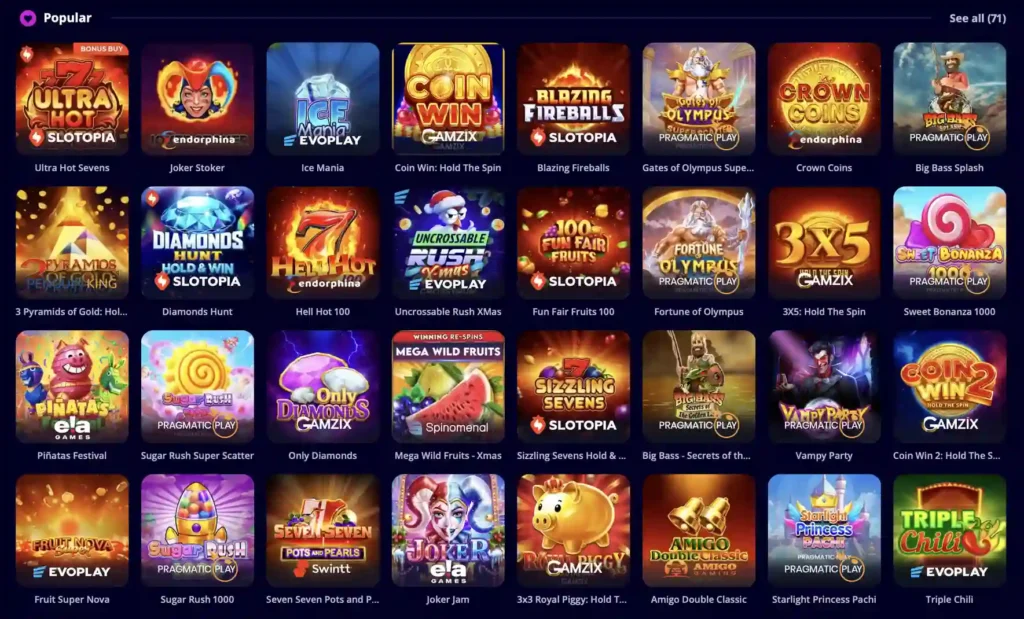 Slotoro casino populárne hracie automaty