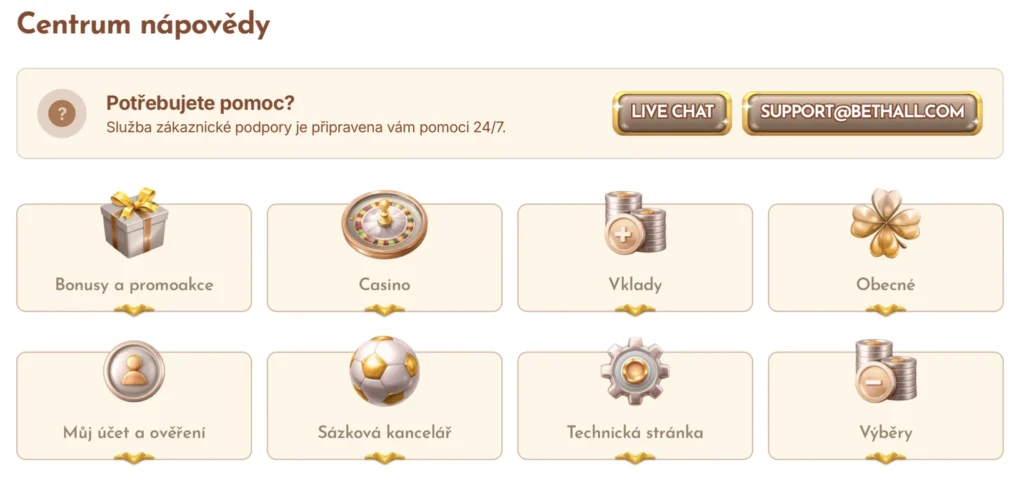 najčastejšie otázky o kasíne BetHall