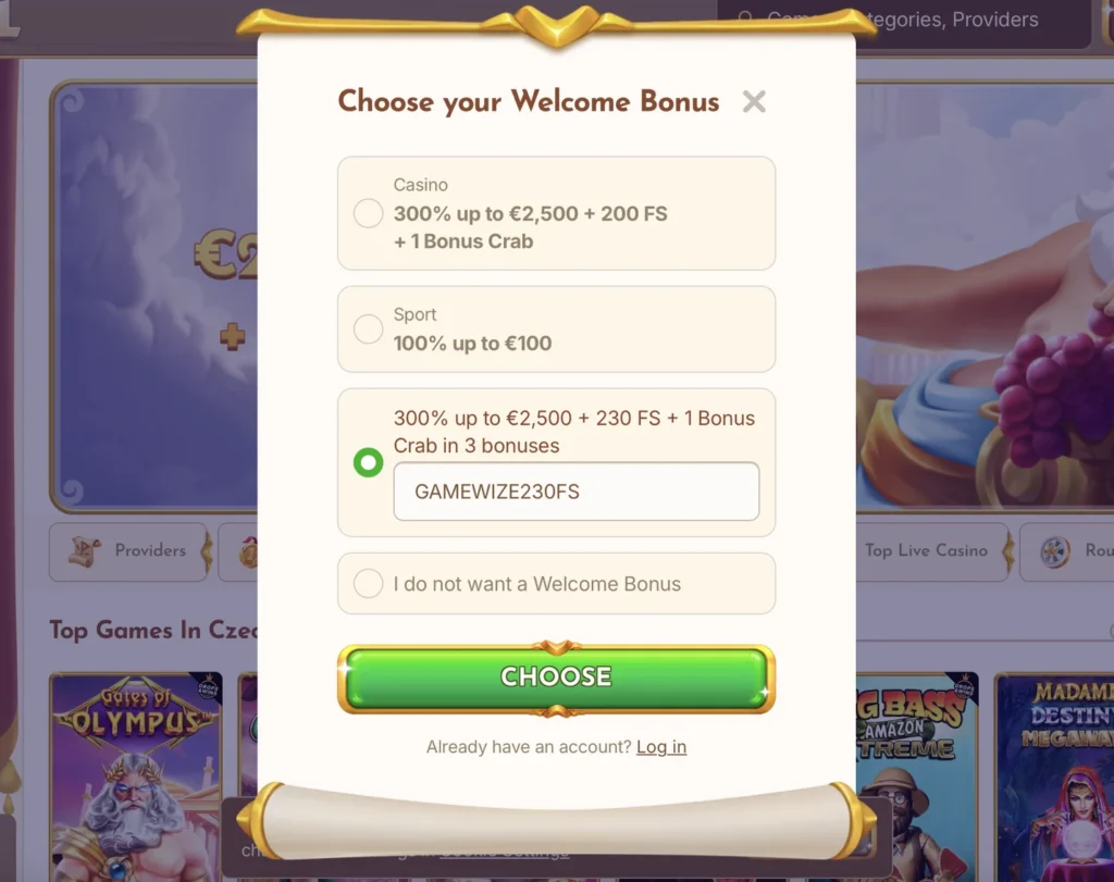 Aktivácia BetHall Casino promo kódu