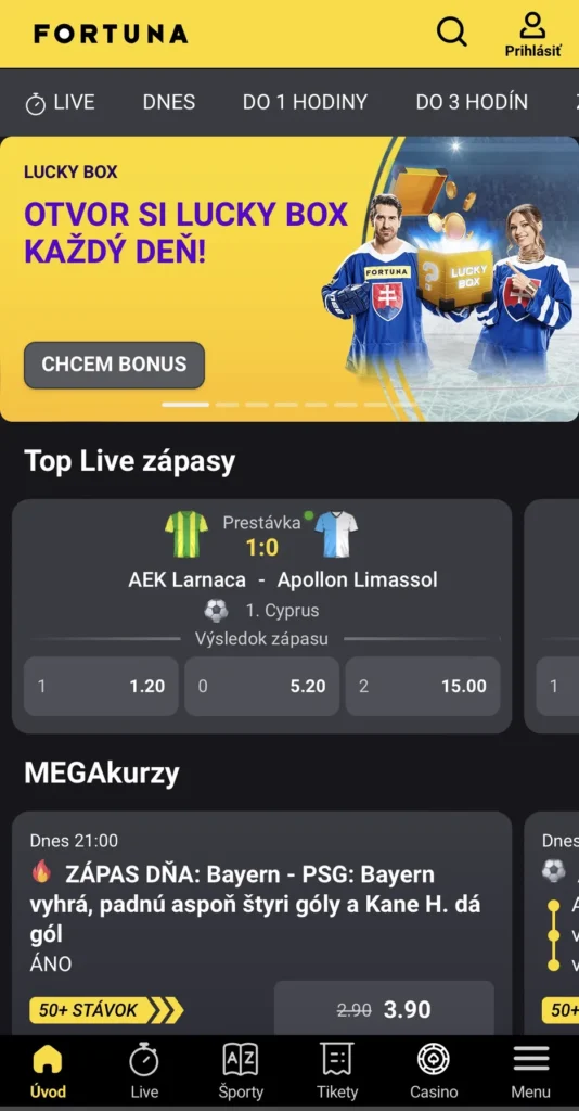 Fortuna prihlásenie cez mobil