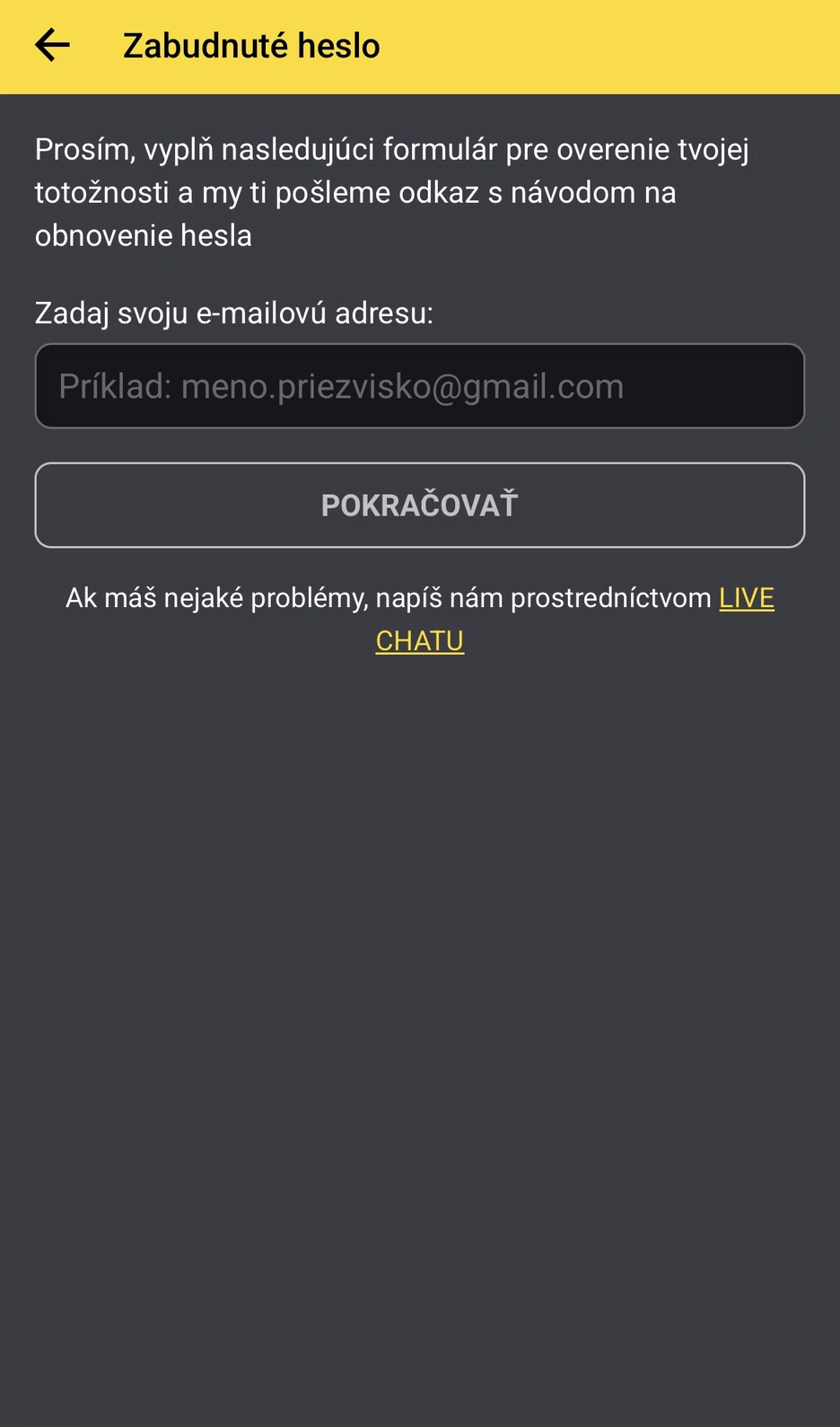 Fortuna prihlásenie zabudnuté heslo