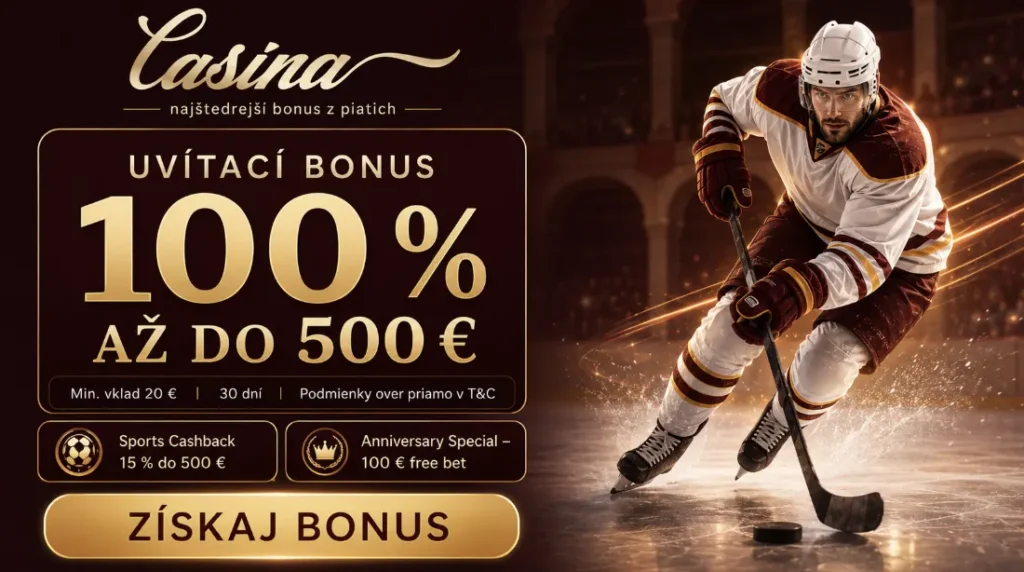 Casina — najštedrejší bonus z piatich na MS v hokeji