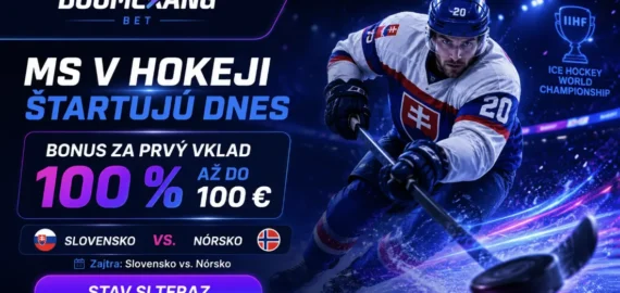 MS v hokeji štartujú DNES! Stav si na Slovákov v Boomerang Bet a získaj až 100 € k prvému vkladu