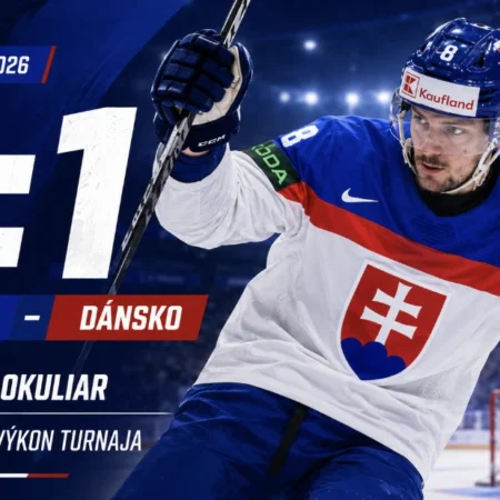 Slovensko – Dánsko 5:1 na MS v hokeji 2026: hrdina Okuliar a najlepší výkon turnaja