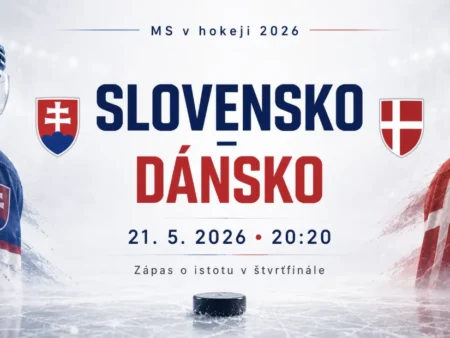 Slovensko – Dánsko 21. 5. 2026: zápas o istotu v štvrťfinále | MS v Hokeji