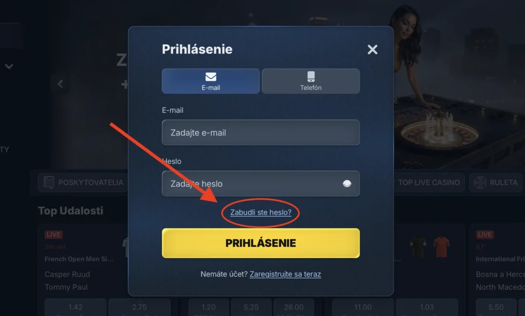 zabudnuté heslo betrepublic