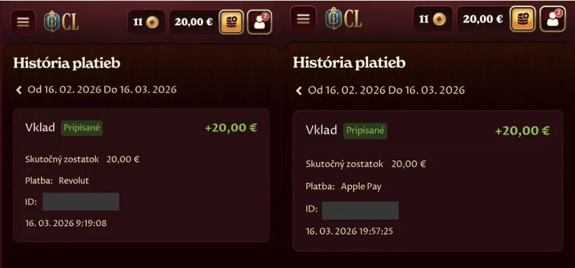 Casoola Casino - pripísaný vklad