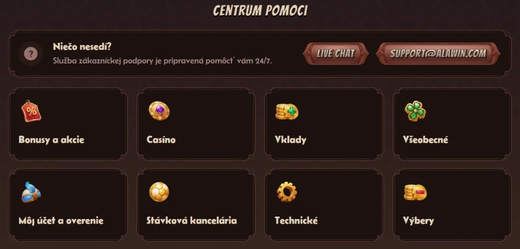 kasíno alawin centrum pomoci