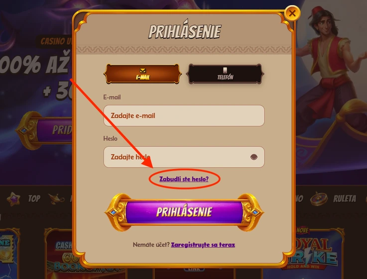 obnova hesla cez alawin casino login