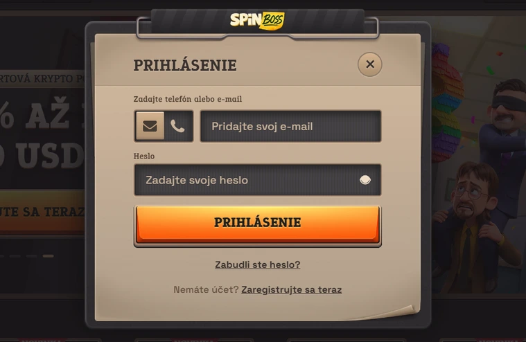 spinboss casino prihlásenie