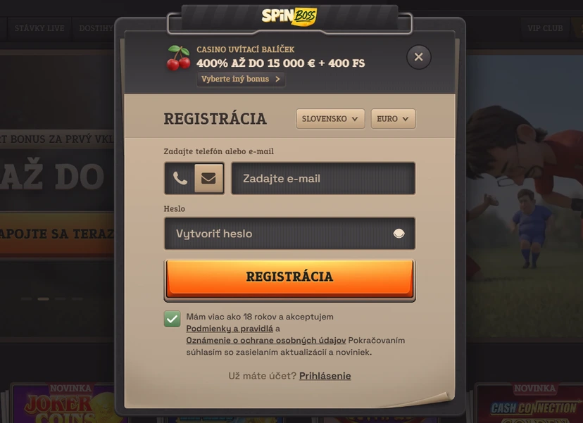 spinboss casino registrácia