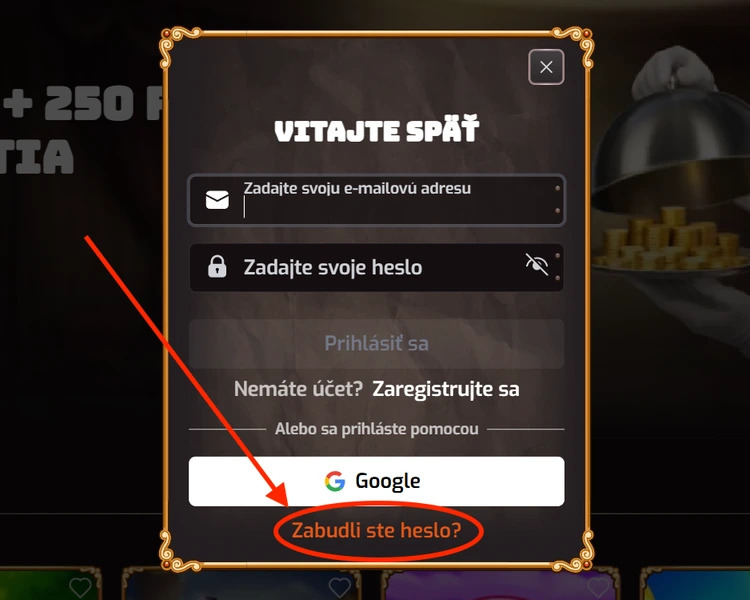 afkspin casino obnova hesla