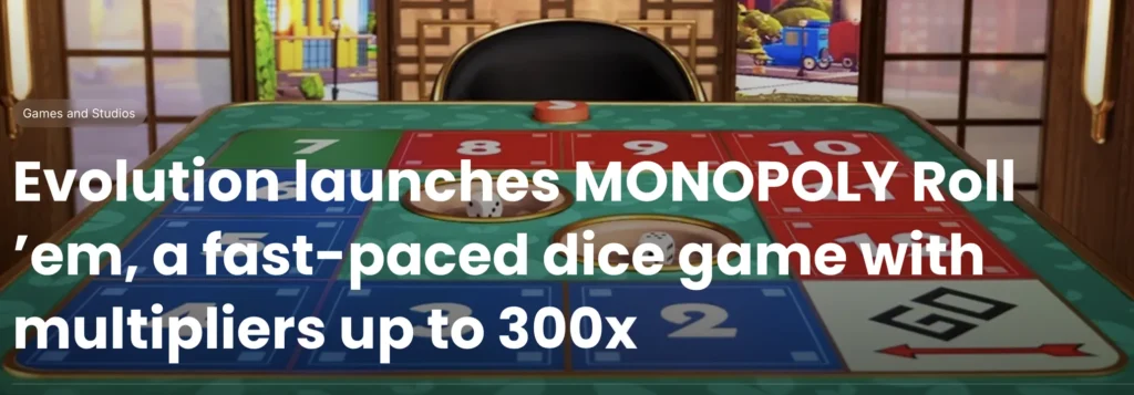 nová live casino hra monopoly roll em od evolution