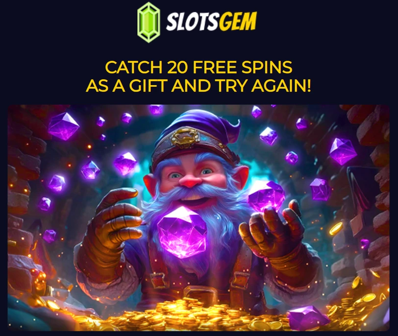 slots gem casino 20 free spinov za nepodarený vklad